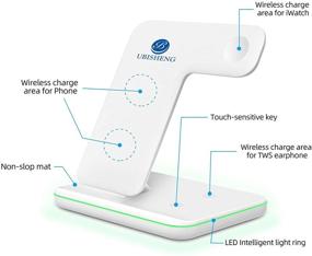 img 3 attached to 🔌 3-in-1 Wireless Charging Station for iPhone 11 Series/XS MAX/XR/XS/X/8P, Apple Watch and AirPods 2/Pro - White