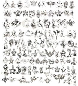 img 2 attached to 📿 NEPAK 400Pcs Wholesale Bulk Tibetan Silver Alloy Charms: Small Pendant Bracelet & Necklace Charms for Handmade DIY Jewelry Accessories