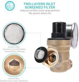 img 1 attached to 💧 Lead-Free Brass Water Pressure Regulator Valve with Gauge and Inlet Filter for RV, 3/4 and NH Thread - MICTUNING