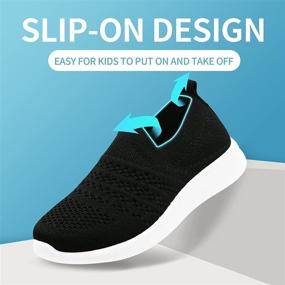 img 1 attached to 👟 Apawwa Kids Sneakers: Lightweight Slip-Ons for Boys and Girls - Pink/Blue/Navy/Black, Ideal for Running, Walking, and Tennis - Breathable Comfort for Toddlers, Little Kids, and Big Kids