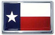 🚗 enhance your ride with the sleek elektroplate small texas flag chrome auto emblem logo