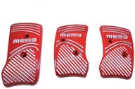 черные алюминиевые накладки на педали тормоза surla с антипроглизывающим покрытием для спортивных автомобилей с механической коробкой передач 3 шт. (красные) логотип