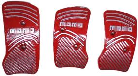 img 1 attached to Surla Black Aluminium Non Slip Sport Pedal Brake Pad Covers Manual Car 3 PC (Red)