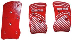 img 2 attached to Surla Black Aluminium Non Slip Sport Pedal Brake Pad Covers Manual Car 3 PC (Red)