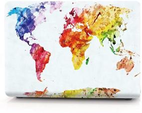 img 3 attached to HRH MacBook Air 13 inch Case with Watercolor World Map Design - M1 A2337/A2179/A1932, 2020-2018, 3D Print Laptop Body Shell Cover, Hard Case for Mac Air 13.3 Retina Display Touch ID