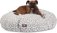 🐾 aruba large round indoor outdoor pet dog bed - gray, removable washable cover by majestic pet logo