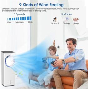 img 3 attached to 🌬️ Portable Bladeless Tower Fan with Evaporative Air Cooling & Humidification – 3 Modes, 3 Wind Speeds, 40° Oscillation, 4-8H Timer – Ideal for Home and Office