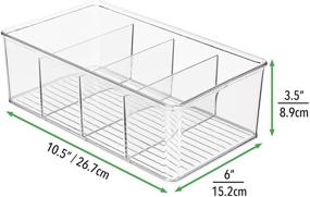 img 3 attached to 🍱 mDesign Plastic Food Storage Organizer Bin Box Container - 4 Compartment Holder for Packets, Pouches - Ideal for Kitchen, Pantry, Fridge, Countertop Organization - 2 Pack - Clear