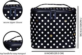 img 3 attached to 👜 Kate Spade New York Polka Dot Insulated Soft Cooler Lunch Tote - Double Zipper Close & Carrying Handle (Black/White)