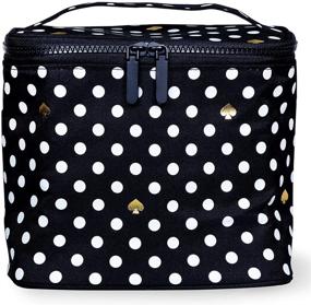 img 4 attached to 👜 Kate Spade New York Polka Dot Insulated Soft Cooler Lunch Tote - Double Zipper Close & Carrying Handle (Black/White)