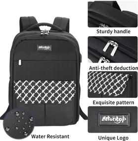 img 1 attached to 🎒 Water Resistant Anti Theft Laptop Backpack - Arrontop Travel Business Bag, Durable School Bookbag, Fits 15.6 Inch Laptops with Charging Port