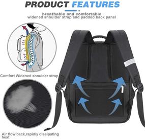 img 2 attached to 🎒 Water Resistant Anti Theft Laptop Backpack - Arrontop Travel Business Bag, Durable School Bookbag, Fits 15.6 Inch Laptops with Charging Port