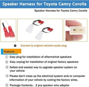 img 3 attached to 🔌 Speaker Harness 2-Pack for Optimal Compatibility with Toyota Camry, Corolla, 4Runner, Tacoma, Tundra, Scion, Pontiac, Lexus - Wiring Adapter Included