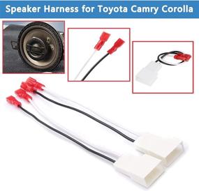 img 1 attached to 🔌 Speaker Harness 2-Pack for Optimal Compatibility with Toyota Camry, Corolla, 4Runner, Tacoma, Tundra, Scion, Pontiac, Lexus - Wiring Adapter Included