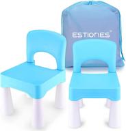 🪑 estiones kids chair: ergonomic, durable and eco-friendly toddler chair for indoor or outdoor use – sky blue logo