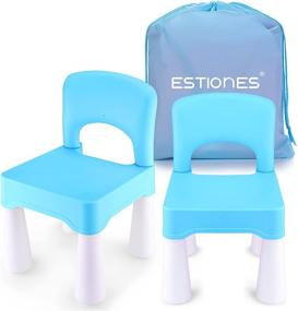 img 4 attached to 🪑 ESTIONES Kids Chair: Ergonomic, Durable and Eco-Friendly Toddler Chair for Indoor or Outdoor Use – Sky Blue