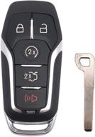 🚘 ford explorer edge mustang fusion key fob case shell: 5 button smart keyless entry replacement cover with uncut blade & button pad logo