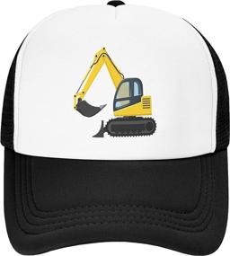 img 4 attached to 🧢 Wisedeal Kids' Construction Excavator Truck Hat - Adjustable Mesh Snapback Trucker Baseball Cap for Boys, Girls, and Toddlers