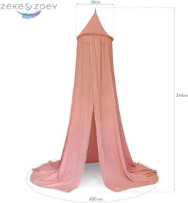 img 2 attached to 👑 Zeke and Zoey Pink Princess Bed Canopy: Perfect Hideaway for Girls' Beds - Ideal Tent for Kids’ Rooms or Cribs. Enhance Nursery Decor with Pink, Sheer, Long Drapes for Child’s Play, Sleep, or Reading