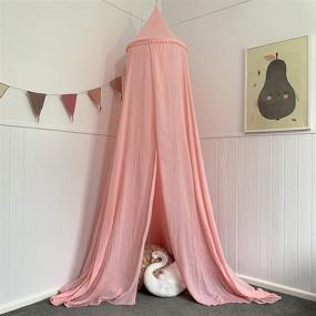 img 1 attached to 👑 Zeke and Zoey Pink Princess Bed Canopy: Perfect Hideaway for Girls' Beds - Ideal Tent for Kids’ Rooms or Cribs. Enhance Nursery Decor with Pink, Sheer, Long Drapes for Child’s Play, Sleep, or Reading