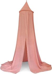 img 4 attached to 👑 Zeke and Zoey Pink Princess Bed Canopy: Perfect Hideaway for Girls' Beds - Ideal Tent for Kids’ Rooms or Cribs. Enhance Nursery Decor with Pink, Sheer, Long Drapes for Child’s Play, Sleep, or Reading
