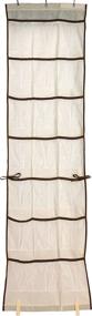 img 3 attached to 📦 Beige Fabric Over the Door Organizer with 42 Pockets and Brown Trim - No Assembly Required, Includes 3 Hooks