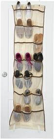 img 2 attached to 📦 Beige Fabric Over the Door Organizer with 42 Pockets and Brown Trim - No Assembly Required, Includes 3 Hooks