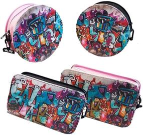 img 1 attached to Graffiti Shoulder Handbags Messenger Black Round