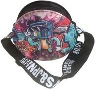 graffiti shoulder handbags messenger black round logo