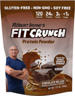 🍫 fitcrunch tri-blend whey protein: кето-дружелюбный, низкокалорийный, высокий содержанием белка - без глютена, без сои, шоколад делюкс (18 порций) логотип