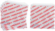 🍔 silver and red hamburger bags - pack of 75 - printed foil logo