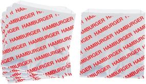 img 1 attached to 🍔 Silver and Red Hamburger Bags - Pack of 75 - Printed Foil