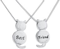 🐱 lux accessories best friend bff engraved cat novelty bff necklace set: a perfect token of friendship logo