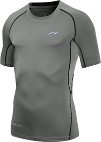 img 4 attached to Nooz: Men's Cool Tech Quick Dry Compression Short Sleeve T-Shirt with 4-Way Stretch