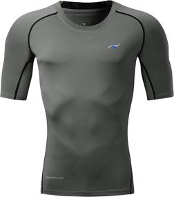 img 3 attached to Nooz: Men's Cool Tech Quick Dry Compression Short Sleeve T-Shirt with 4-Way Stretch