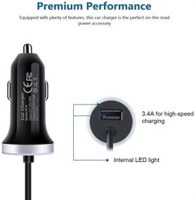 img 1 attached to 🚗 High-Speed Car Charger for Samsung Galaxy S21 S20 FE Note 21 20 Ultra 5G S10 Lite S10e S9 S8 A10E A20 A51 A50 A71 A11 A21 A12 - 2-Pack 3.4A USB Car Adapter with 3ft Type C Fast Charging Cable