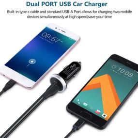 img 2 attached to 🚗 High-Speed Car Charger for Samsung Galaxy S21 S20 FE Note 21 20 Ultra 5G S10 Lite S10e S9 S8 A10E A20 A51 A50 A71 A11 A21 A12 - 2-Pack 3.4A USB Car Adapter with 3ft Type C Fast Charging Cable