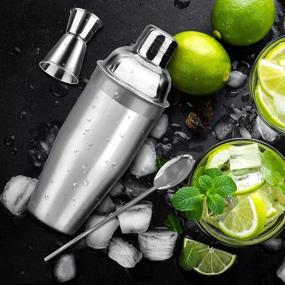 img 2 attached to 🍸 Mngarista 24 oz Cocktail Shaker Set - Bartender Kit - Stainless Steel Martini Shaker with Double Jigger and Stainless Steel Straw - Includes Drink Recipes Booklet