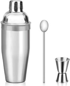 img 4 attached to 🍸 Mngarista 24 oz Cocktail Shaker Set - Bartender Kit - Stainless Steel Martini Shaker with Double Jigger and Stainless Steel Straw - Includes Drink Recipes Booklet