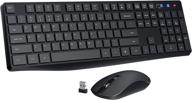 ponvit pc230 wireless keyboard mouse combo - energy saving, slim, quick 2.4ghz cordless full size computer keyboard silent &amp; 3 adjustable dpi usb mouse. independent on/off switch for pc laptop - black логотип