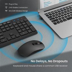 img 3 attached to PONVIT PC230 Wireless Keyboard Mouse Combo - Energy Saving, Slim, Quick 2.4GHz Cordless Full Size Computer Keyboard Silent &amp; 3 Adjustable DPI USB Mouse. Independent On/Off Switch for PC Laptop - Black