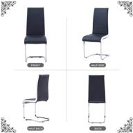 contemporary dining chairs with sleek chrome loop legs design, cozy kitchen chairs with 🪑 cushioned faux leather seat for kitchen, living, bedroom, dining room side chairs set of 2 (black) logo