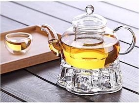 img 2 attached to Универсальный стеклянный чайник Sun's Tea Solid Crystal Teapot Warmer - беспламенный подогреватель для чая для бесконечного горения свечей.