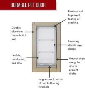 img 3 attached to 🐾 Endura Flap Pet Door: Extra Insulated, Energy Efficient, and Durable Doggie and Cat Door for Small, Medium, Large, XL Pets. Available in Black, Tan, and White Frame Options with Locking Cover