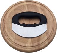 🔪 checkered chef mezzaluna knife and round cutting board: the ultimate rocker knife, mincing tool, and chopper with cover and herb board - perfect salad chopper & wood cutting board combo logo