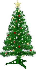 img 4 attached to 🎄 TURNMEON 3 Foot Christmas Tree with Timer 50 Warm Lights DIY 30 Ball Ornaments Star Topper 8 Modes Battery Operated Pencil Artificial Full Xmas Tree Decoration Table Indoor Home Holiday (Green)