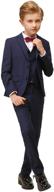 👔 stylish and classy: elpa elpa boys slim fit formal dresswear suit set logo