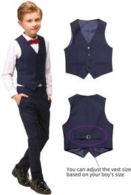 img 2 attached to 👔 Stylish and Classy: ELPA ELPA Boys Slim Fit Formal Dresswear Suit Set