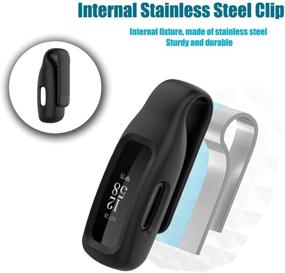 img 2 attached to Держатель YoYaFe Fitbit Inspire 2 Clip Holder - Мягкая 📌 Силиконовая ремешка для аксессуаров Fitbit Inspire 2 - 3 штуки, черный/белый/бирюзовый