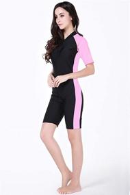 img 3 attached to Women's One Piece Swimsuits with Sleeves for Enhanced Sun Protection in Clothing